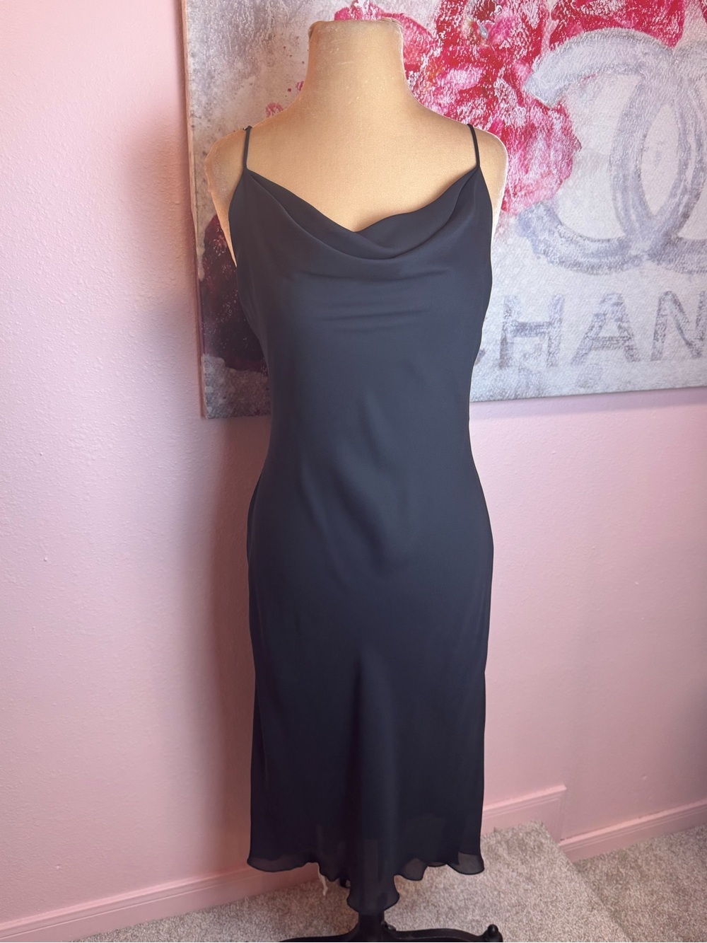 Black Cowl Neck Slip Dress - Perfect LBD
